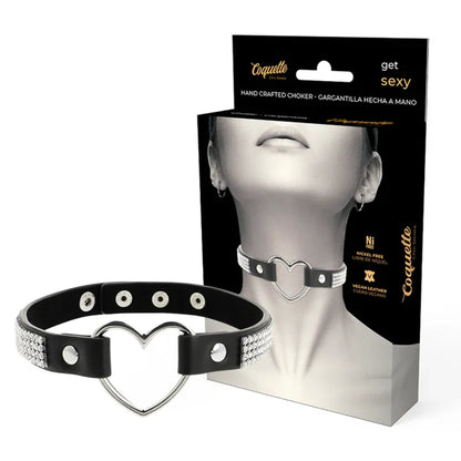 Coquette Chic Desire – Ras de Cou en Cuir Vegan avec Coeur