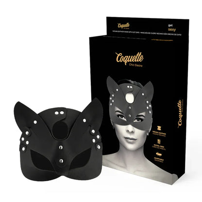 Coquette Chic Desire – Masque en Cuir Vegan avec Oreilles de Chat