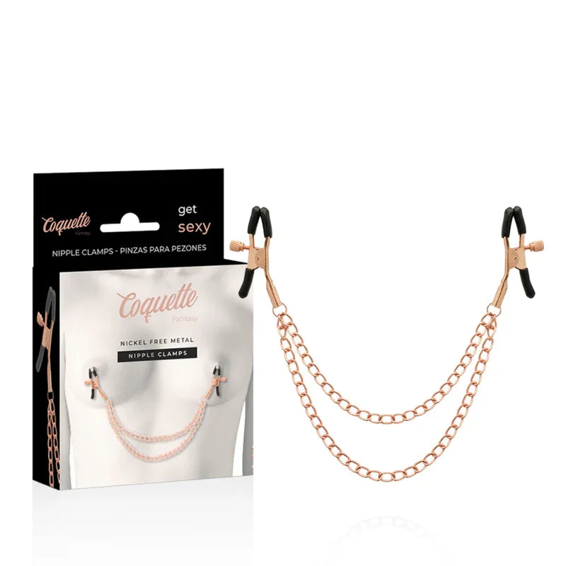Coquette Chic Desire – Pinces Metelons Fantaisie en Métal avec Chaîne
