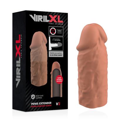 VIRILXL - EXTENSIÓN DE PENE DE SILICONA LÍQUIDA MARRÓN V3