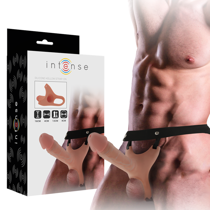INTENSE - HARNAIS CREUX AVEC GODE IN SILICONE 16 X 3.5 CM