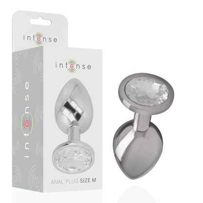 Intense – Plug Anal en Métal Aluminium avec Cristal Dargent taille M