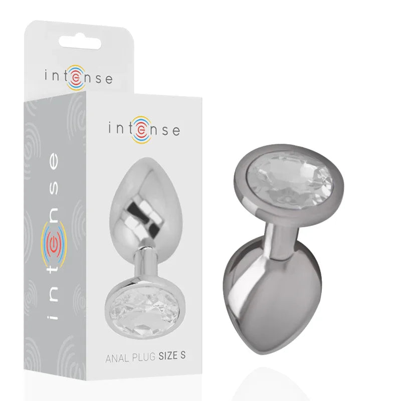 Intense – Plug Anal en Métal Aluminium avec Cristal Dargent taille S