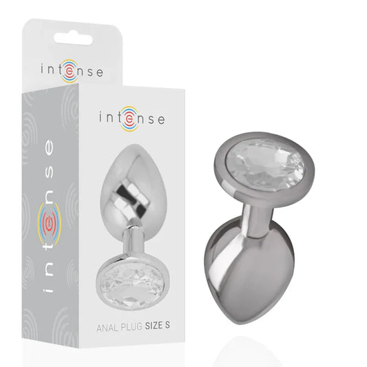 Intense – Plug Anal en Métal Aluminium avec Cristal Dargent taille S