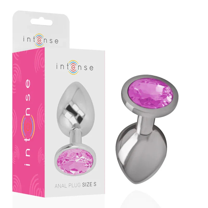 Intense – Plug Anal en Métal Aluminium avec Cristal Rose taille S