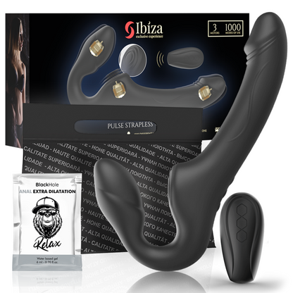 Vibrateur sans bretelles avec bouton-poussoir de télécommande – Ibiza