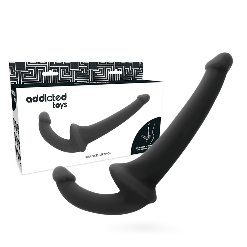 ADDICTED TOYS - BLACK STRAIGHTFORWARD DILDO WITH ARN S