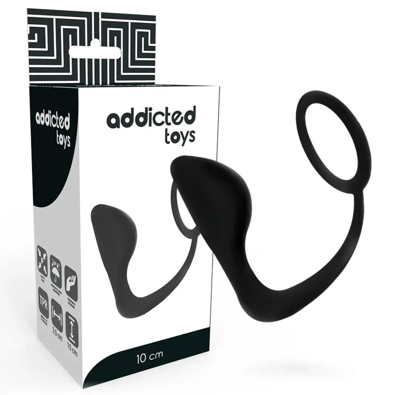 Addicted Toys – Plug Anal avec Anneau Pénis Noir