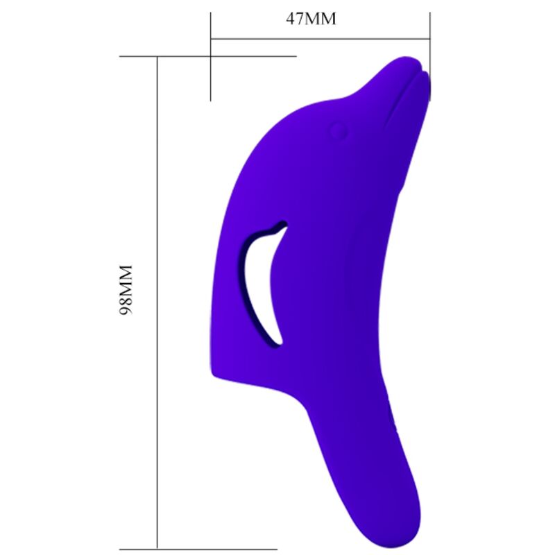 PRETTY LOVE - POTENTE ESTIMULADOR DE DEDOS DELPHINI AZUL OSCURO