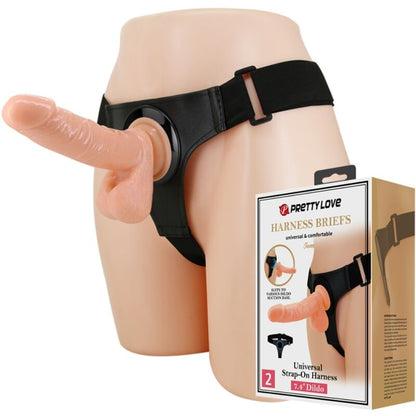 PRETTY LOVE - ARNÉS BRAGUITA ARNÉS UNIVERSAL CON DILDO TOM 20 CM NATURAL