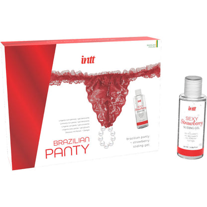 LANZAMIENTOS INTT - BRAGUITAS BRASILEÑAS ROJAS CON PERLAS Y GEL LUBRICANTE 50 ML