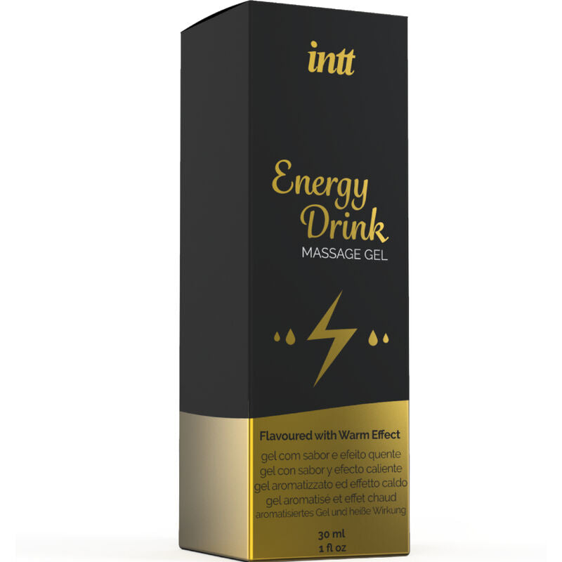 INTT MASSAGE &amp; ORAL SEX - GEL DE MASAJE ENERGÉTICO CON SABOR A BEBIDA DE CA Y EFECTO CALOR