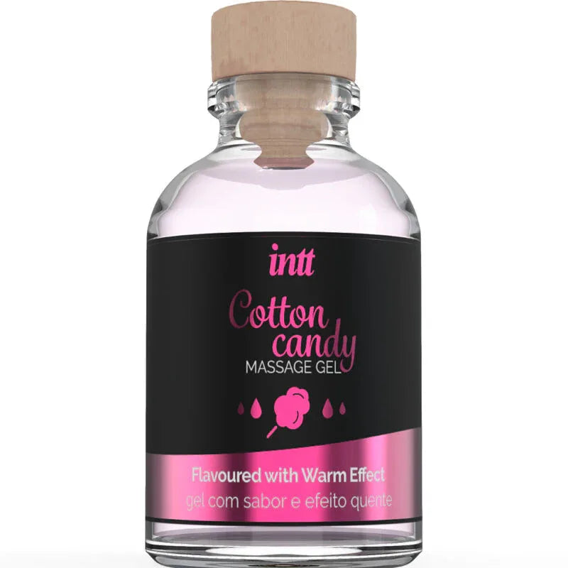 Intt Massage & Oral Sex – Gel de Massage Saveur Cotton Babe à Papa et Effet Chauffant