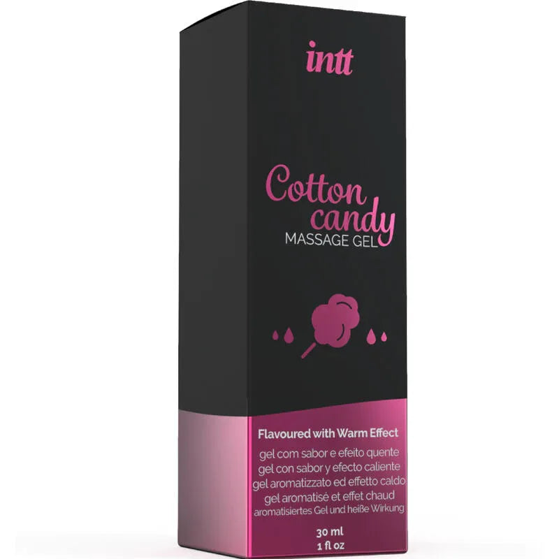 Intt Massage & Oral Sex – Gel de Massage Saveur Cotton Babe à Papa et Effet Chauffant