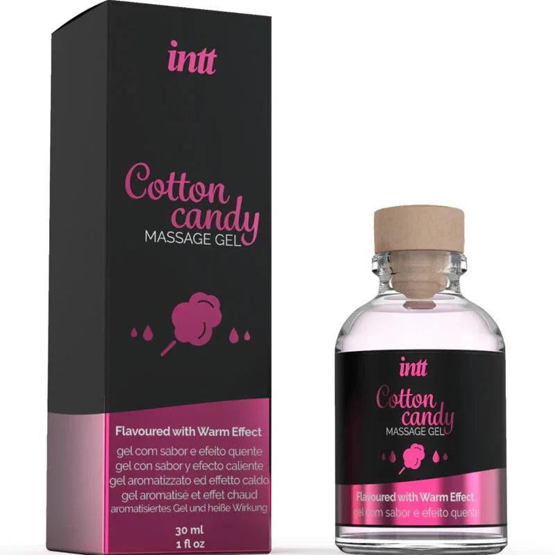 Intt Massage & Oral Sex – Gel de Massage Saveur Cotton Babe à Papa et Effet Chauffant