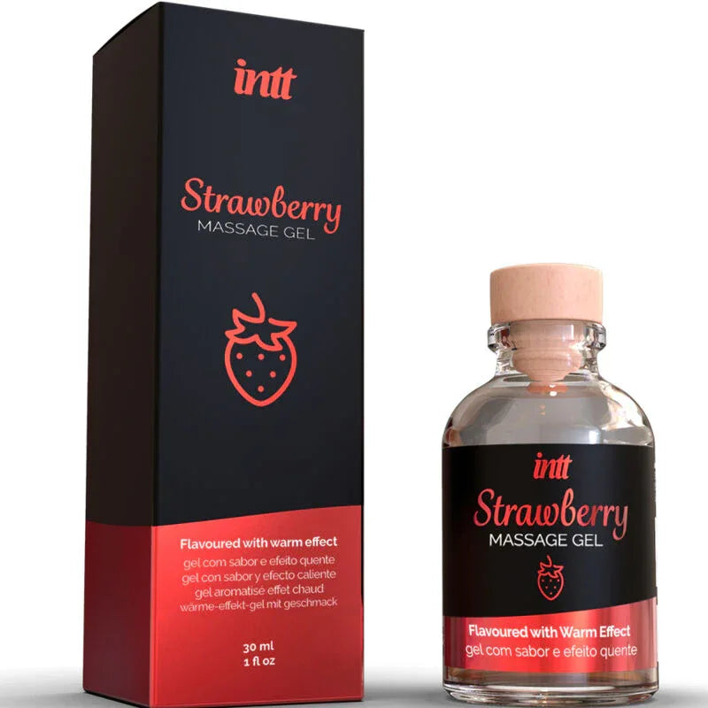 Intt Massage & Oral Sex – Gel de Massage Effet Chaud Saveur Fraise