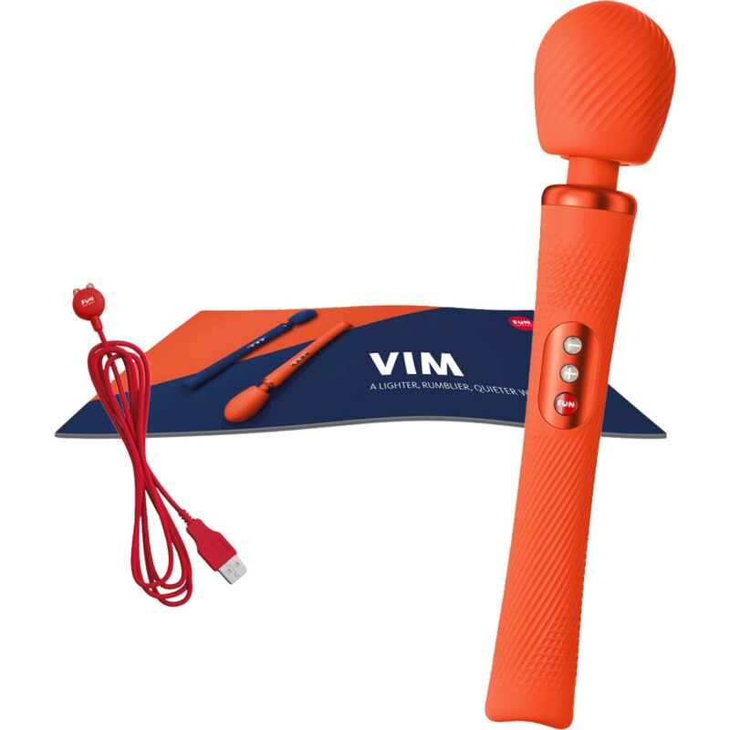 FUN FACTORY - VIM WAND RUMBLE RECHARGEABLE VIBRADOR SILICONA NARANJA
