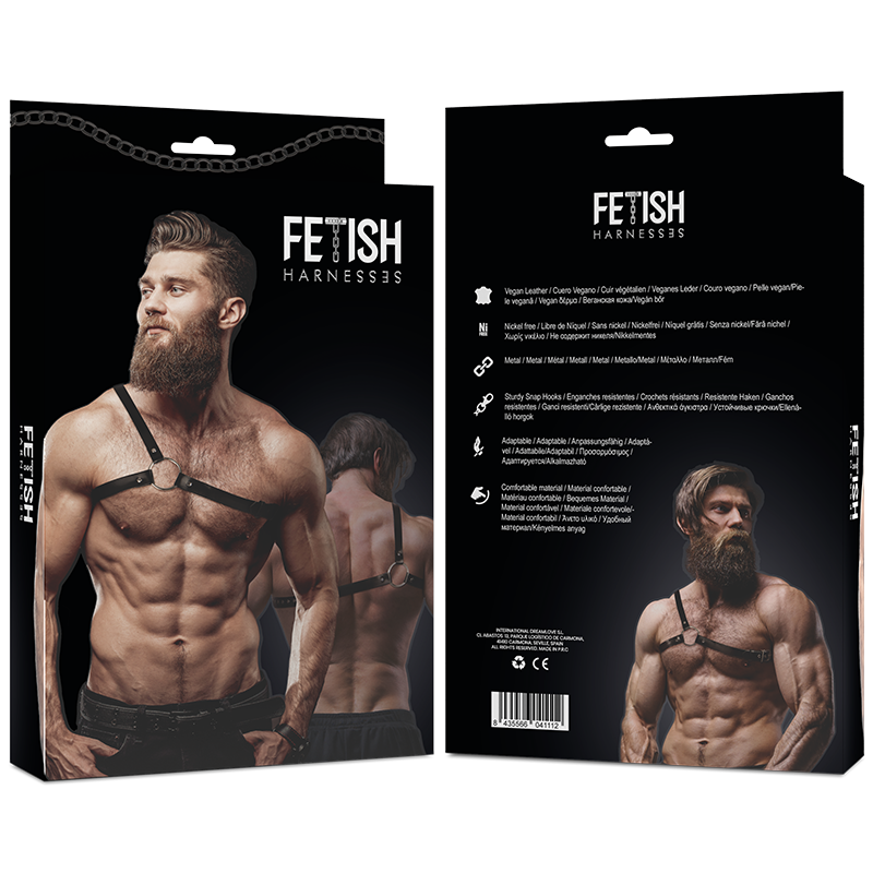 FETISH SUBMISSIVE - ARNÉS DE CUERO ECOLÓGICO PARA HOMBROS HOMBROS CRUZADOS ACTITUD