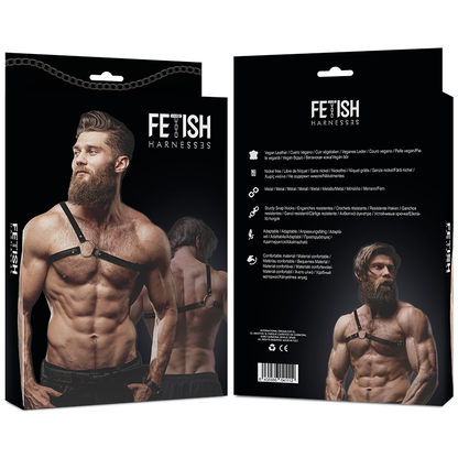 FETISH SUBMISSIVE - ARNÉS DE CUERO ECOLÓGICO PARA HOMBROS HOMBROS CRUZADOS ACTITUD