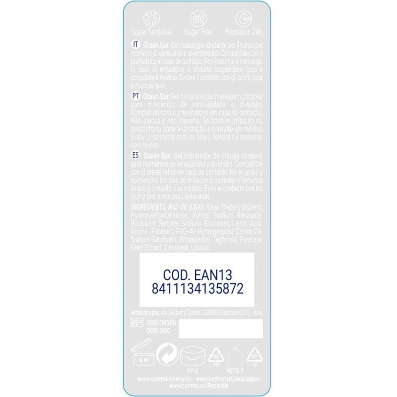 CONTROL - 2 IN 1 MASSAGE &amp; PLAISIR MER MÉDITERRANÉE 200 ML