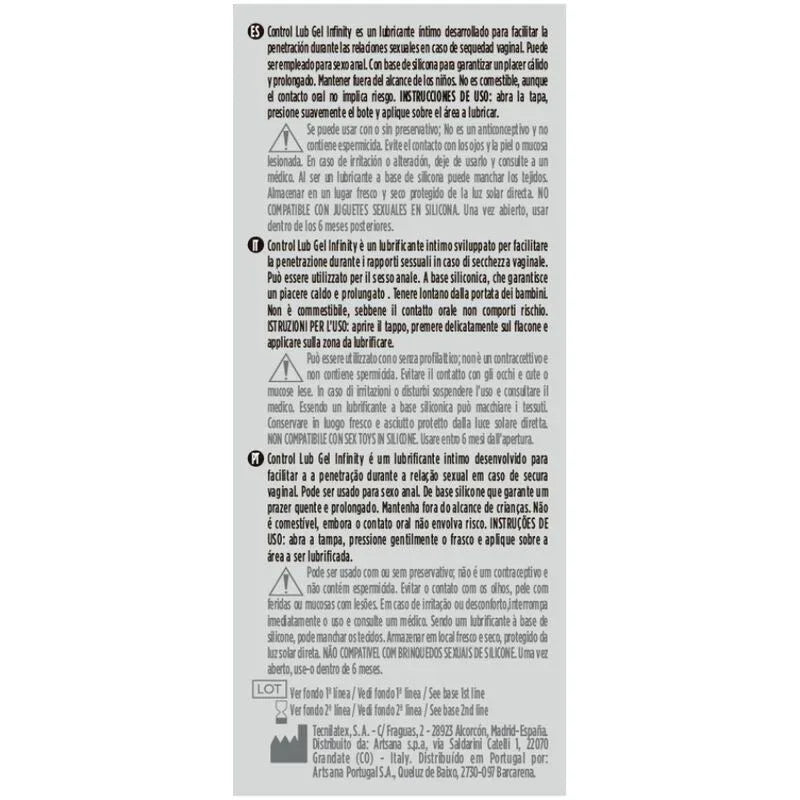 Control – Lubrifiant Base de Silicone Infinity 75 ml