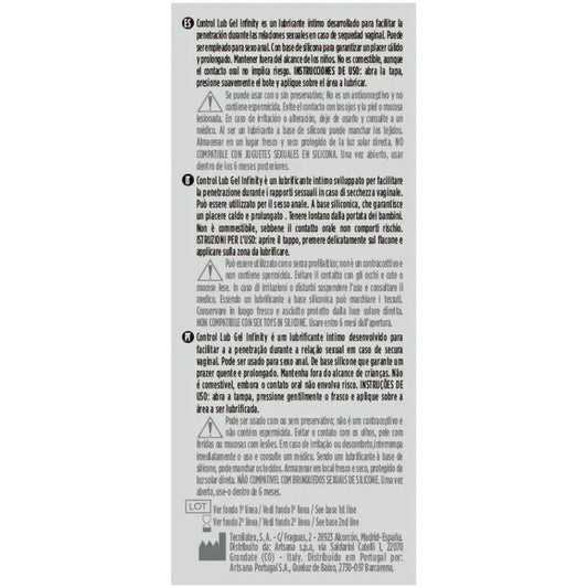 Control – Lubrifiant Base de Silicone Infinity 75 ml