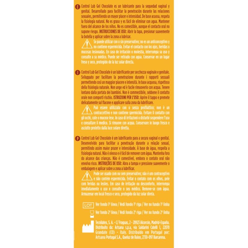CONTROL - GEL LUBRICANTE CHOCOLATE 75 ML