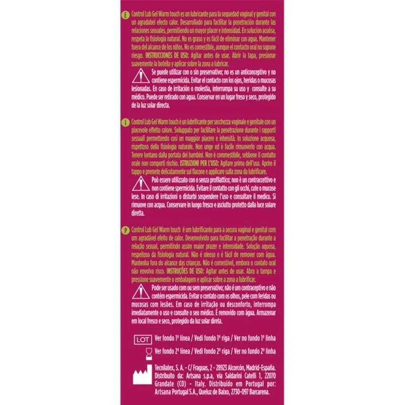 Control – Gel Lubrifiant Effet Chaleur Lub 75 ml – Sensations Intenses & Excitation Maximale