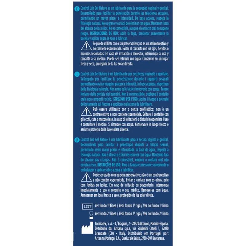 Control – Gel Lubrifiant Naturel Lub 75 ml – Sensations Intenses & Excitation Maximale