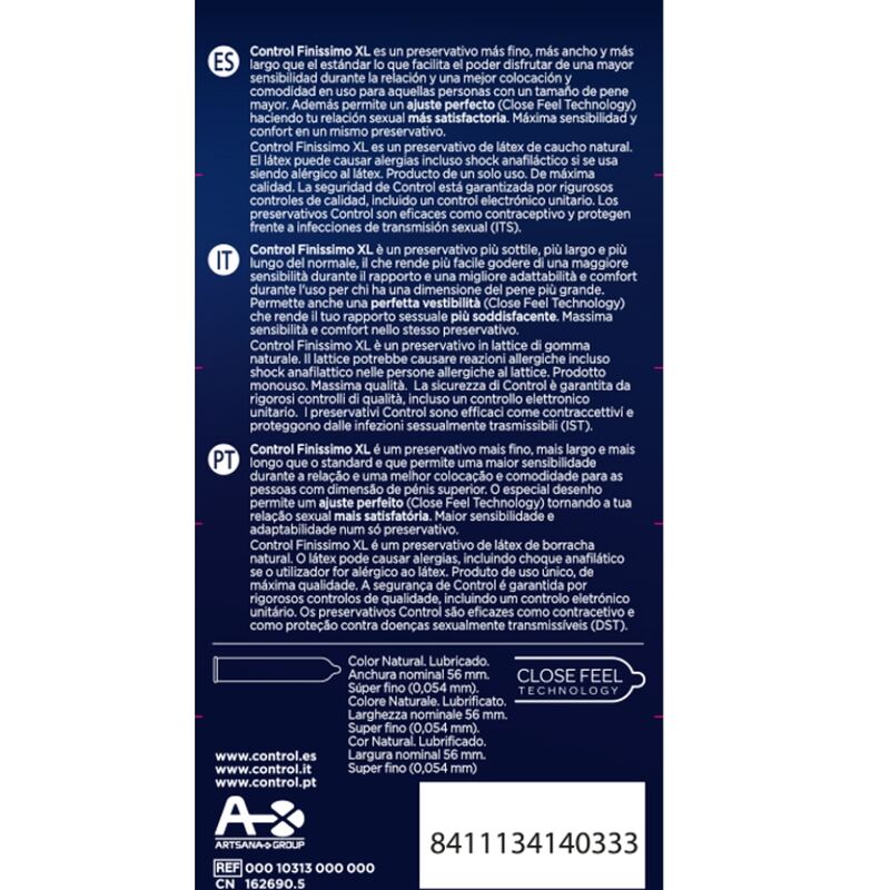 CONTROL - PRESERVATIFS FINISSIMO XL 12 UNITS