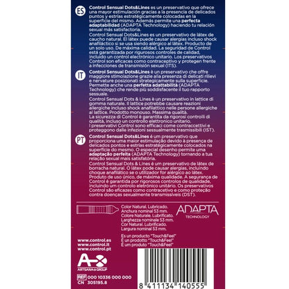 CONTROL - POINTS &amp; LIGNES SENSUELLES POINTS ET VERGETURES 12 UNITS