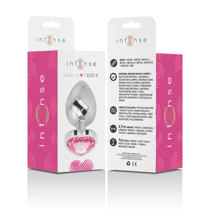 Intense – Plug Anal en Métal Aluminium Coeur Rose taille S