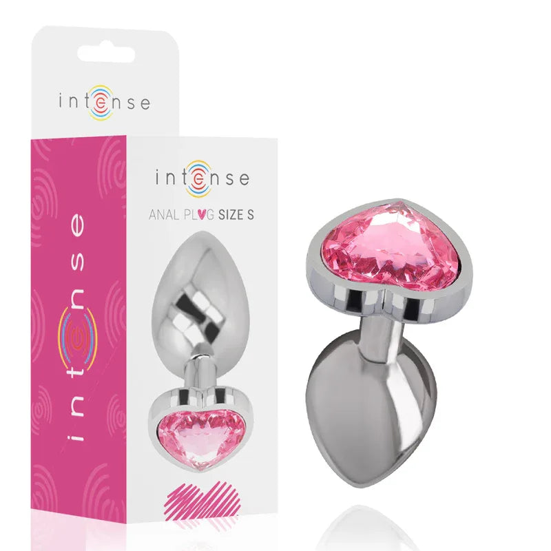 Intense – Plug Anal en Métal Aluminium Coeur Rose taille S