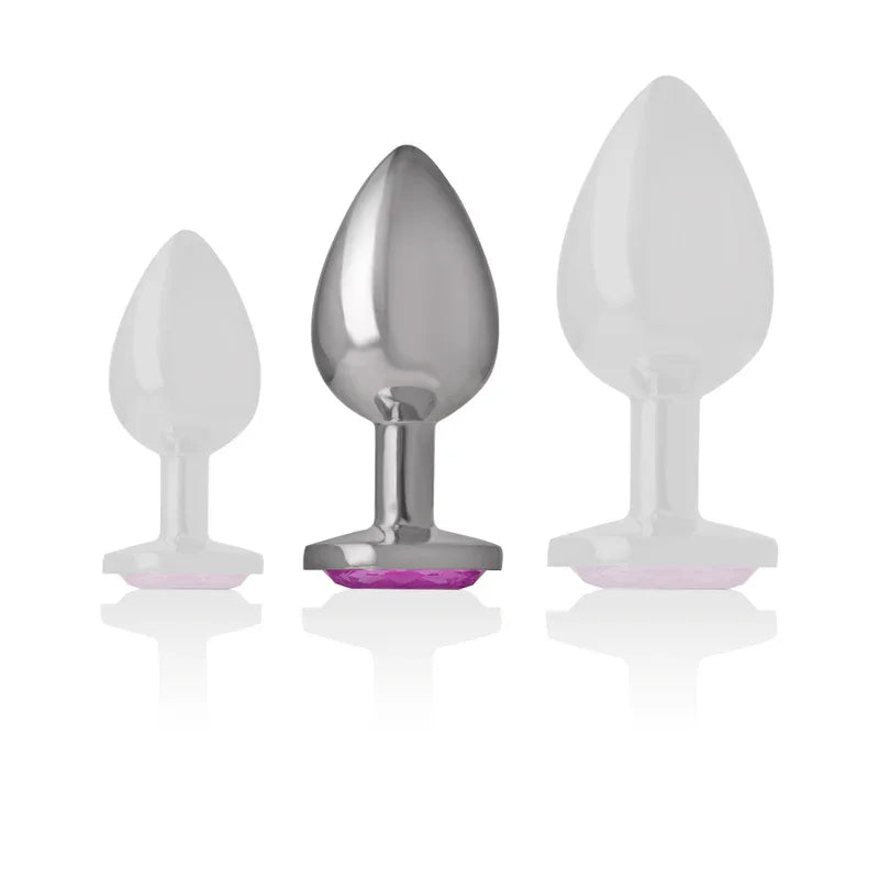 Intense – Plug Anal en Métal Aluminium Coeur Rose taille M