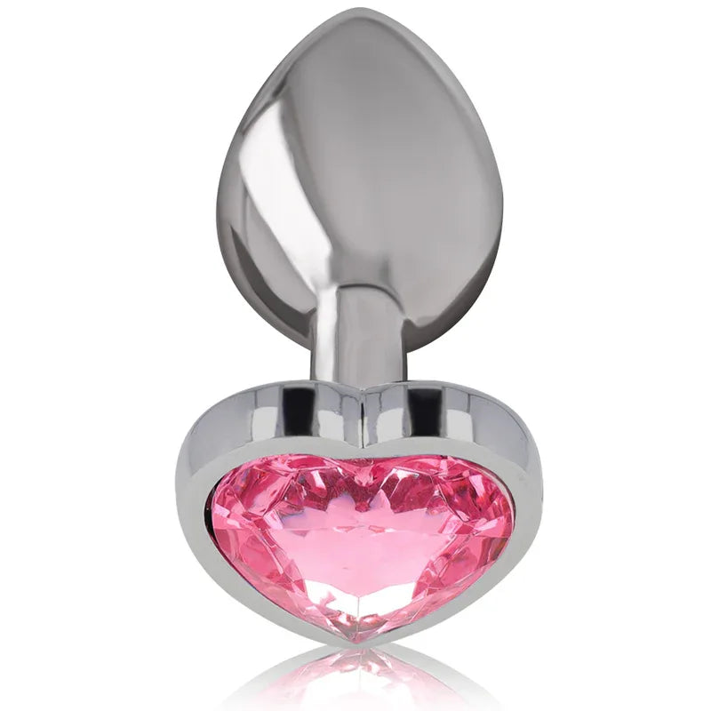 Intense – Plug Anal en Métal Aluminium Coeur Rose taille M