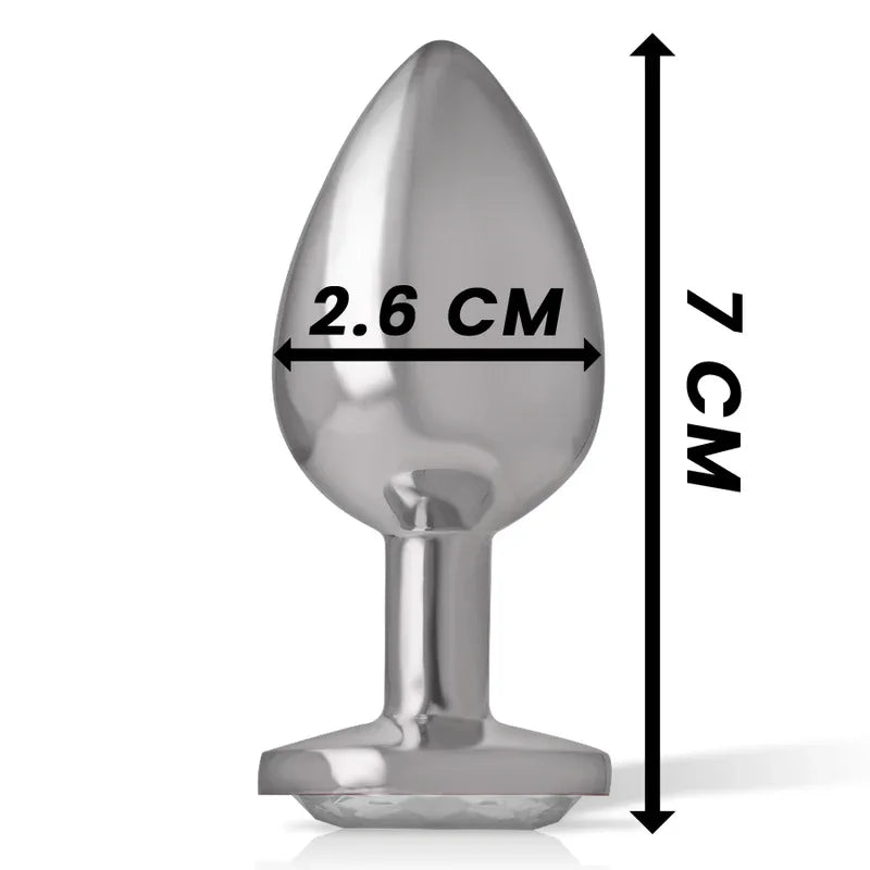 Intense – Plug Anal en Métal Aluminium Coeur Blanc taille S
