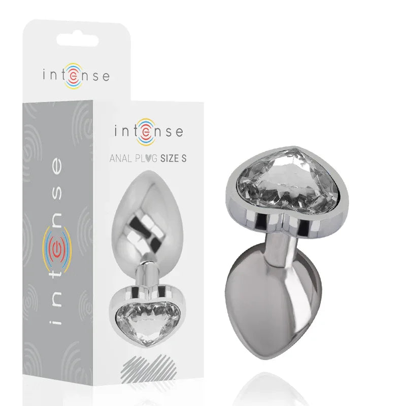 Intense – Plug Anal en Métal Aluminium Coeur Blanc taille S