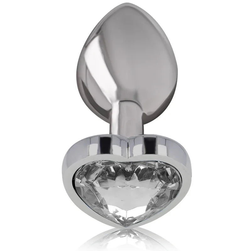 Intense – Plug Anal en Métal Aluminium Coeur Blanc taille S