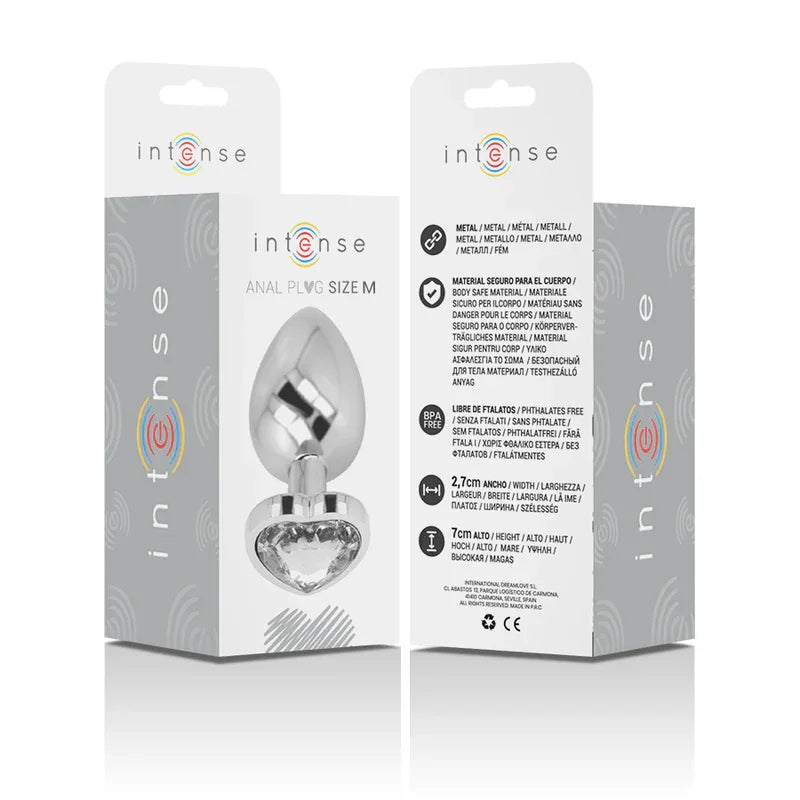 Intense – Plug Anal Métal Aluminium Coeur Blanc taille M