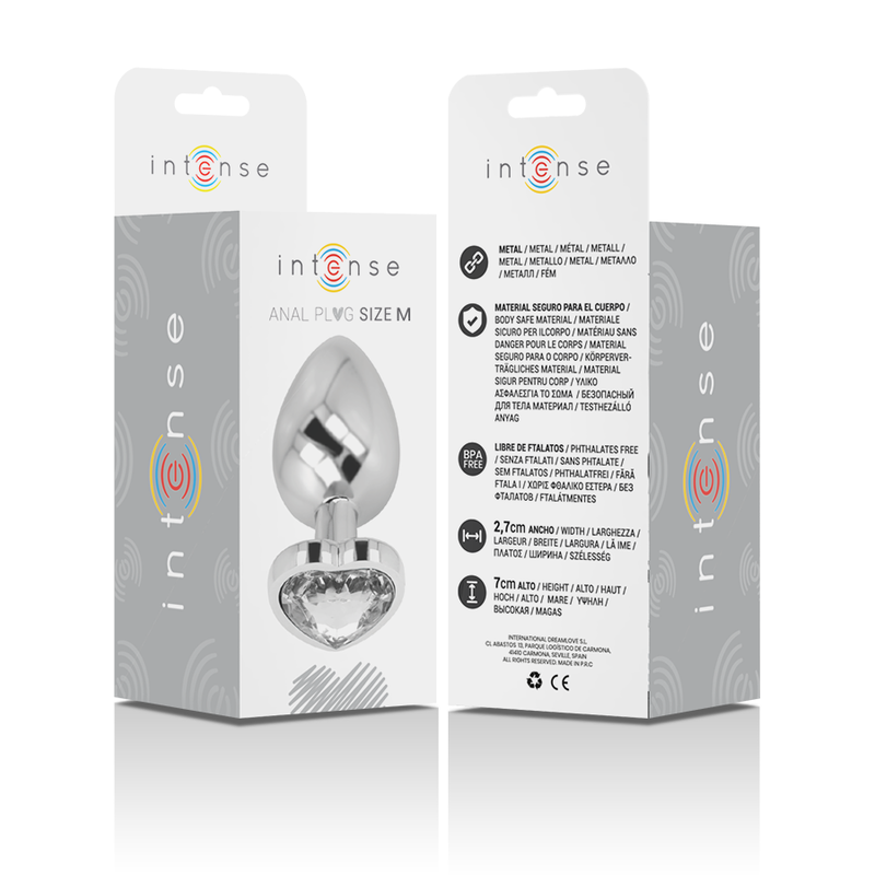 INTENSE - PLUG ANAL MÉTAL ALUMINUM COEUR BLANC TAILLE M
