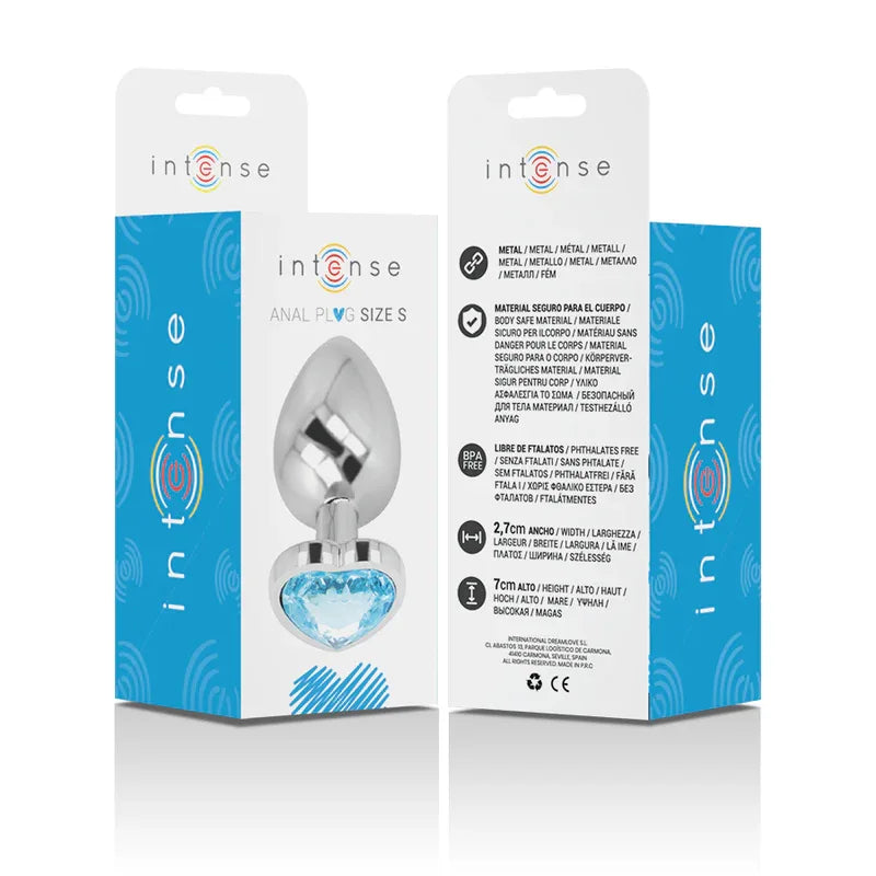 Intense – Plug Anal Métal Aluminium Coeur Bleu taille S