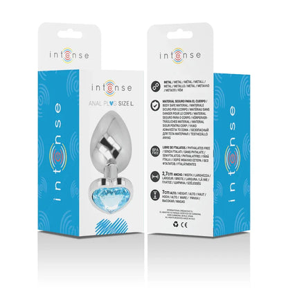 Intense – Plug Anal Métal Aluminium Coeur Bleu taille l
