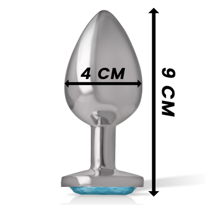 INTENSE - PLUG ANAL MÉTAL ALUMINUM COEUR BLEU TAILLE L