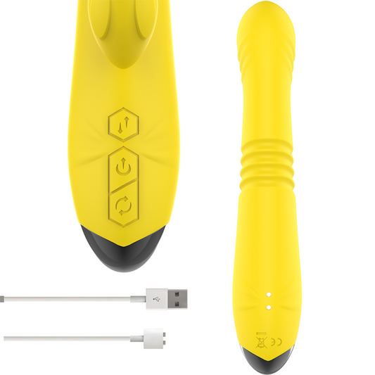 INTENSE - VIBRATEUR MULTIFONCTION TOKY UP &amp; DOWN AVEC STIMULATEUR CLITORAL JAUNE