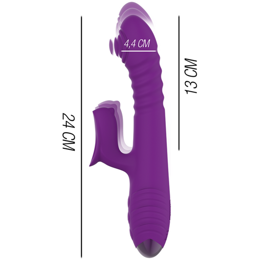 INTENSE - VIBRATEUR RECHARGEABLE MULTIFONCTION IGGY UP &amp; DOWN AVEC STIMULATEUR CLITORAL VIOLET