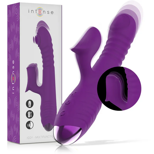 Intense – Vibrateur Rechargeable Multifonction Iggy Up & Down avec Stimulateur Clitoral Violet