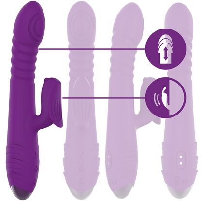 INTENSE - VIBRATEUR RECHARGEABLE MULTIFONCTION IGGY UP &amp; DOWN AVEC STIMULATEUR CLITORAL VIOLET