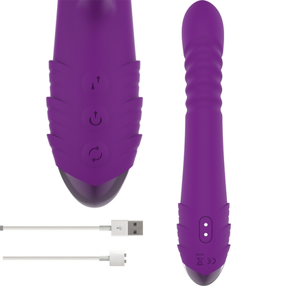 INTENSE - VIBRATEUR RECHARGEABLE MULTIFONCTION IGGY UP &amp; DOWN AVEC STIMULATEUR CLITORAL VIOLET