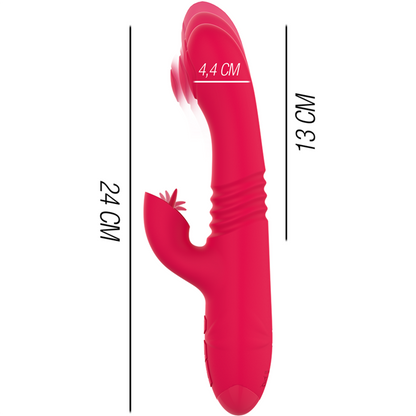 INTENSE - VIBRATEUR UP &amp; DOWN RECHARGEABLE MULTIFONCTION DUA AVEC LANGUE ROUGE