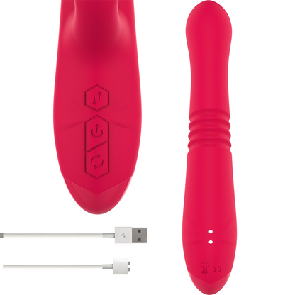 INTENSE - VIBRATEUR UP &amp; DOWN RECHARGEABLE MULTIFONCTION DUA AVEC LANGUE ROUGE